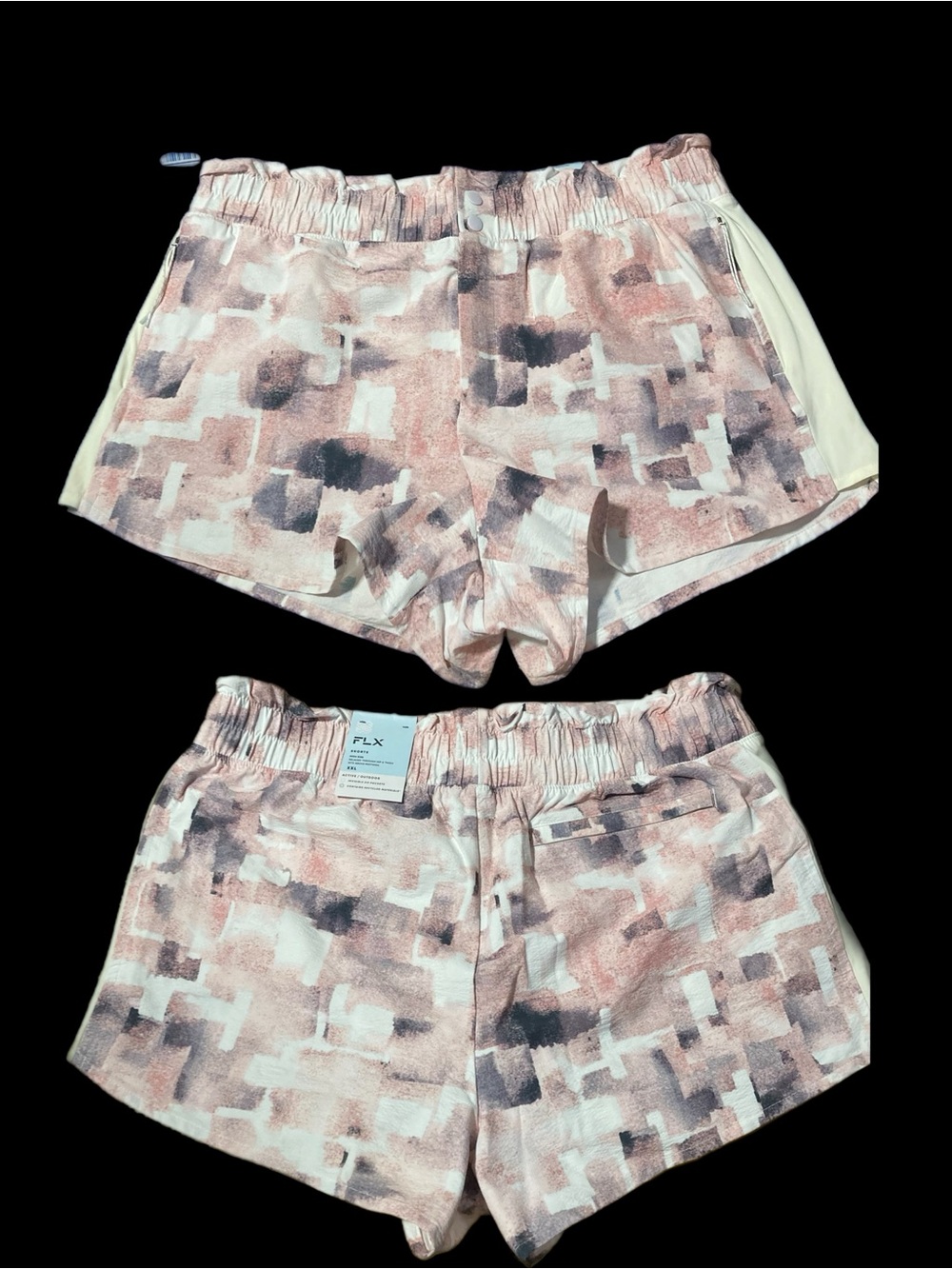 FLX high Rise Paper Bag Shorts NWT